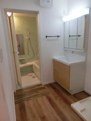 南向きタイプ102号室：洗面脱衣場